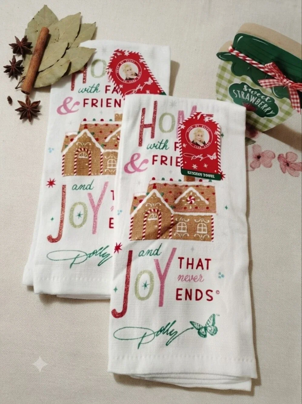 Dolly Parton Printed Christmas Kitchen Towel